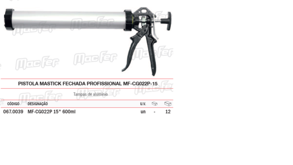 Pistola Mastick Fechada Profissional MF CG0022 P15